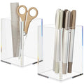 Acrylic Pen Holder for Desk, Clear Pencil Cup Organizer 2 Packs