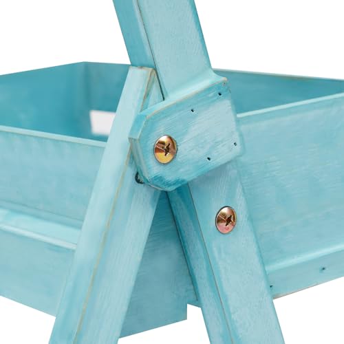Wooden 3-Tier Plant Stand with Chalkboard Ladder Shelf - view 6