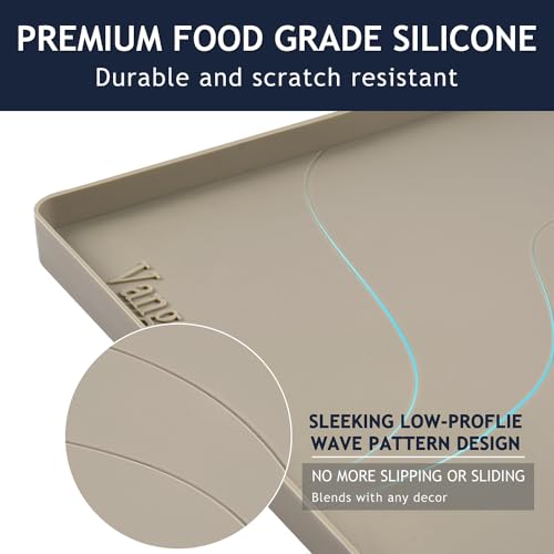 Heavy Duty Silicone Under Sink Mat for Kitchen&Bathroom 28" x 19", Waterproof Under Sink Rubber Mat Drip Tray, Raised Edge Under Sink Liner,Prevent Drips, Leaks, Spills,Brown - view 3