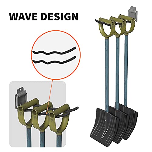 Garage Tool Organizer Hooks, 4-Pack Heavy-Duty 12" Steel Wave Hooks - view 4