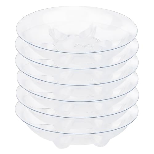 6 Pack Heavy Duty Clear Plastic Plant Saucer Sturdy Pot Tray Plant Drip Trays Drip Trays for pots,Plant Water Catcher Tray,Flower Pot Saucer Water Drainage Tray Floor Protector (10 INCH) - view 5
