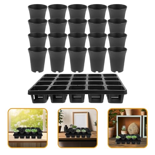 Black Plastic Succulent Pot Tray with Humidity Dome for Seed Starting - view 7