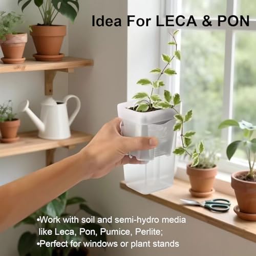 10 Pack 2.5 inch Clear self Watering pots for Indoor Plants - view 6