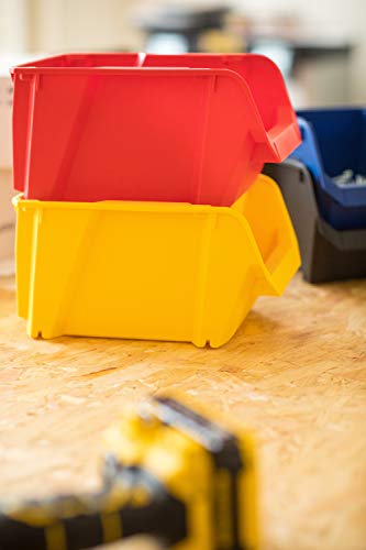 STST82736-1 Storage Boxes #2 Red Impact Resistant Polypropylene Stackable Wall Mounted Ideal for Storage of Small Items, Tools, Accessories, etc. - view 4