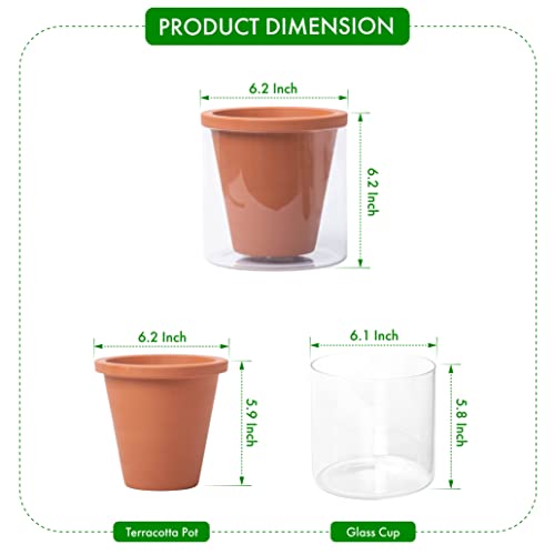 Self Watering Terracotta Planter Pot, 6 in, 2-Pack, 37-Y-B-1 - view 3