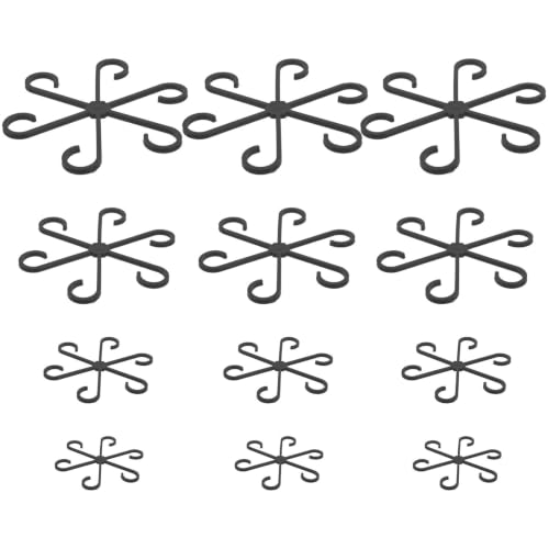 12pcs Plant Climbing Clips and Stem Holders, Black ABS