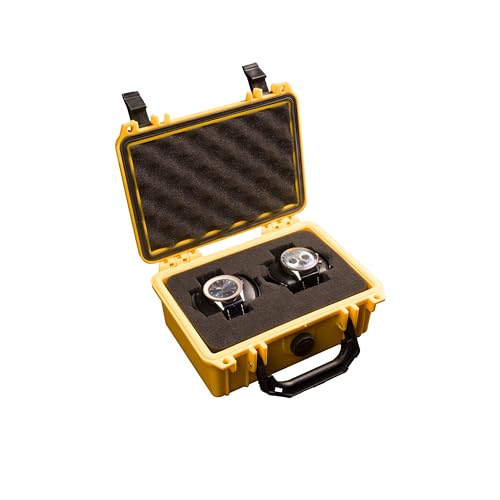 IP67 waterproof hard compact case,Customizable Fit Foam,8.12”x6.56”x 3.56”,Fit Use of Drones, Cameras,Equipments,lens (Yellow) - view 3