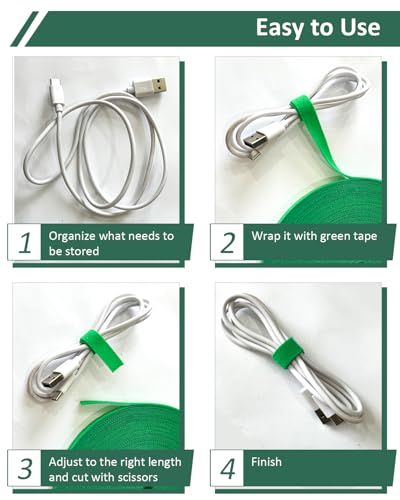 Plant Ties Garden Tape, Reusable Adjustable Plant Clips for Climbing Plants, Green Nylon Self Adhesive Plant Twist Tie Strap to Support Gardening Plants (65.6 FT) - view 5