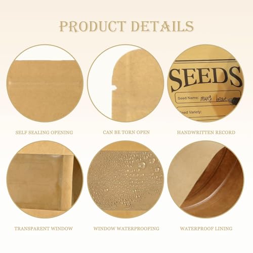 Seed Storage Organizer Box 60 Slots, with 20 Envelopes and Small Tool, Sturdy Seeds Saving Seed Bank Container Kit (Seeds not Included) - view 6