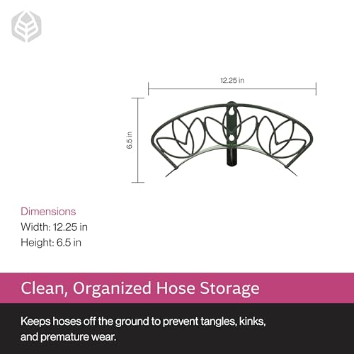 Heavy Duty Wall-Mounted Hose Hanger - Flower Design, Green - view 6