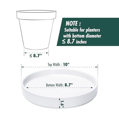 Ceramic Plant Saucer/Drainage Tray, 8.7 in, White, 97-T-A-4 - view 2