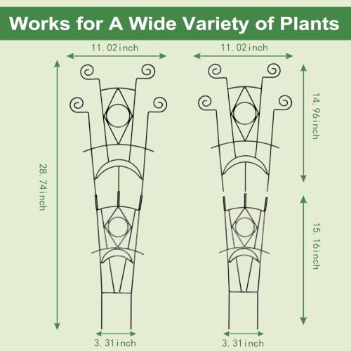 Stackable Metal Trellis for Climbing Plants Indoor - 4 Pack Garden Trellis for Potted Plants, Plant Support Stakes for Flower Vines - Rust-Resistant Sturdy Plant Trellis - view 2