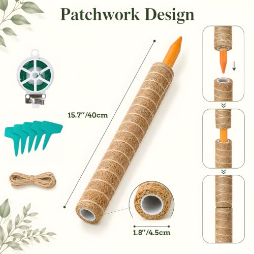 4 Pcs 15in Stackable Support，Moss Poles for Climbing Plants - view 2