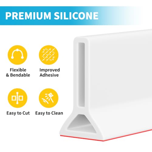 39" Collapsible Shower Threshold Water Dam Shower Water Stopper Barrier Keeps Water Inside Threshold Dry and Wet Separation Suitable for Bathroom Kitchen Sink Bathtub and More - view 4