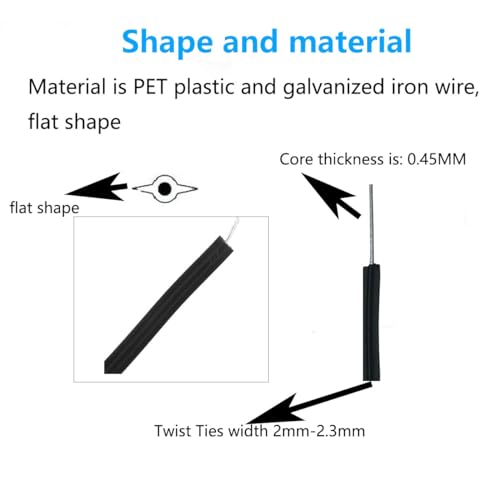 Plastic Black 4" Twist Ties, Reusable Cable Ties,Long Garbage Bag Twist Ties, Trash Bag Coated Ties, Twisty Ties for Organizing, Plant Hollding, Office, Christmas Tree (500 Pcs/4 inch) - view 5