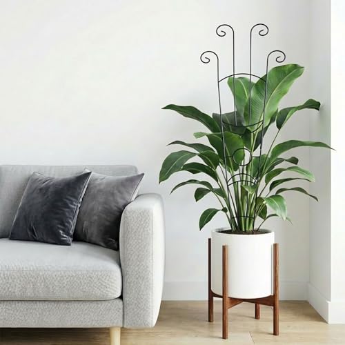 2 Pack 33 In Adjustable Plant Trellis for Climbing Plants Indoor Thickened Rust-Proof Metal Climbing Support Expandable 15-30 Inch Indoor Outdoor Garden Trellis for Pothos Ivy Monstera with Plant Ties - view 5