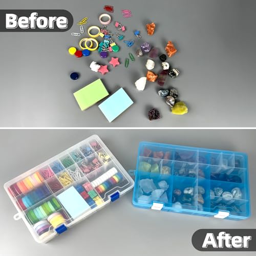 Plastic Organizer Storage Box, Adjustable Divider 34 Grids, 1 Pack - view 6