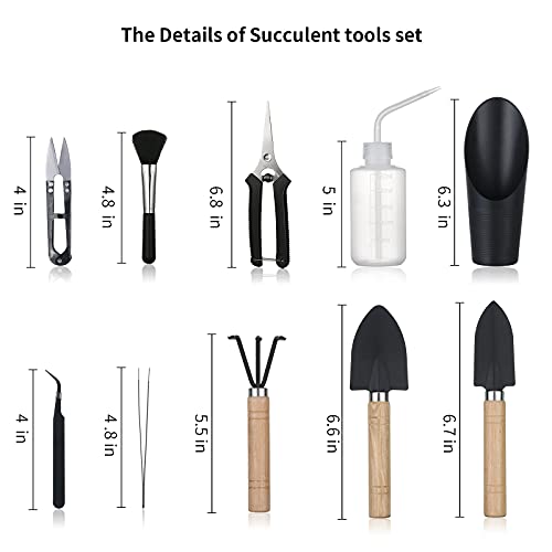 11Pcs Succulent Tools, Mini Garden Tools, Plant Repotting Set(No Flowerpot) - view 2