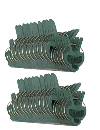 Plant Clips 40 Piece Green Gentle Gardening Plant & Flower Lever Loop Gripper Clips, Tool for Supporting or Straightening Plant Stems, Stalks, and Vines, Garden Clips