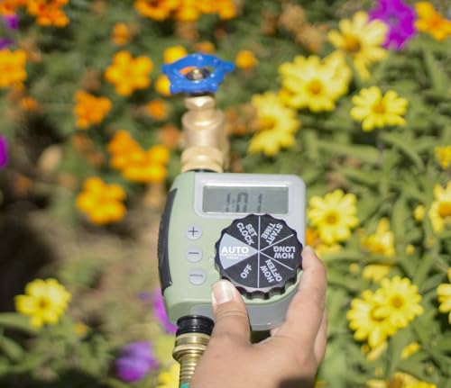 5-Pack (5 Total Timers) One Outlet Single-Dial Hose Faucet Timer - Easy Programmable - for Garden Watering System - LCD Hose Timer with Adjustable Watering Schedule - 62056 - view 2