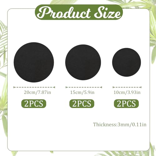 Plant Saucers for Indoors, 6PCS Round Felt Plant Mat Reversible Fabric Coaster Mat Absorbent Waterproof Plant Pot Saucers for Gardening, Indoor and Outdoor Pots, DIY Craft Supplies(4”, 6”, 8”) - view 2