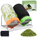 Seed Sprouting Jar Kit with Mung Beans 2.9oz, 2 Large Wide Mouth Mason Jars with Sprouting Lids, Blackout Sleeves, Drain Tray, Sprouts Growing Kit for Growing Bean, Alfalfa, Radish Sprout Seeds