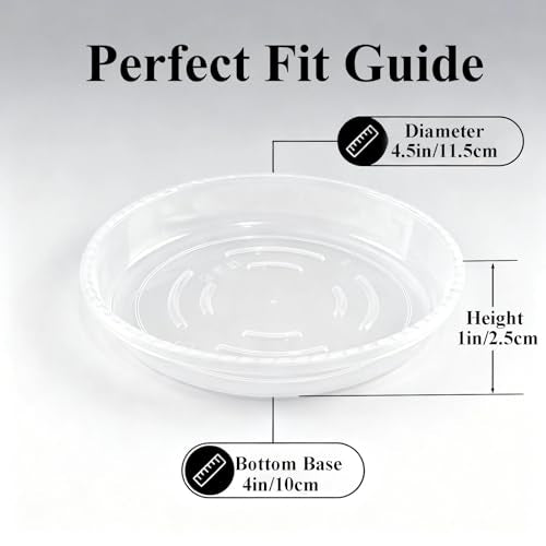 20 Pack Clear Plant Saucer 4.5 Inches Plastic Drip Trays to Catch Water - view 2