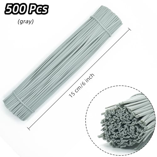 Gray Plastic Twist Ties Bulk, 6 Inch Reusable Twist Ties Garden Ties for Plants, 500 Pcs Metallic Twist Ties for Bread Bags, Vines and Wrapping Cords, Christmas Decor - view 2