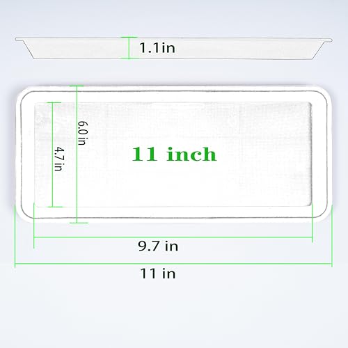 6 Pack Plastic Plant Tray Saucer Rectangular, Heavy Duty Planter Saucers for Indoors, Plant Water Drip Trays for Flower Pot Planter, Windowsill Pot Tray, Seed Starting Growing Trays - view 2