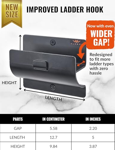 Ladder Hook - Black Heavy Duty Garage Wall Hanger - Utility Tool Storage - view 3