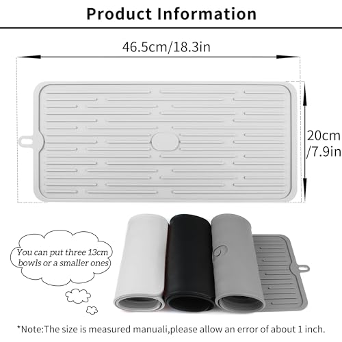 Pet Placemat for Dog and Cat, Anti-Slip Waterproof Dogs Feeding Mat Prevent Food and Water Overflow, Bowl Mats Suitable for Medium and Small Pets, Light Gray, Silicone - view 2