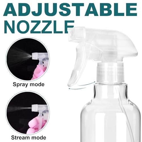 Plastic Spray Bottles, 16.9oz/2Pack,Adjustable Spray Bottles for Cleaning, Empty Spray Bottle For Hair, Plants, Pet, Vinegar, Cooking,Cleaning Solutions (2) - view 2