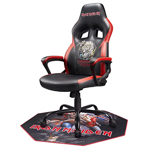 Metal Music Gaming Floor Mat 39.4x39.4 inch - Non-Slip for Office Chairs - Floor and Parquet Protection Mat for Gaming Rooms - Easy to Clean - Black - view 5