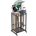 Garden Tool Organizer, Garage Tool Organizer & Garage Organization, Heavy Duty Steel Tool Storage Rack Holds 35 Rakes, Brooms Tools, Broom Holder and Mop Holder, Shed Organizer for Home Organization