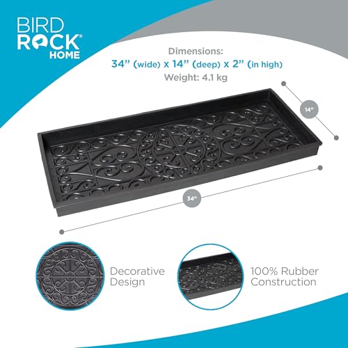 Large Rubber Boot Tray, Black, 34x14in - view 3
