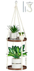 2-Tier Plant Hanger Indoor, Hanging Plant Shelf (12")