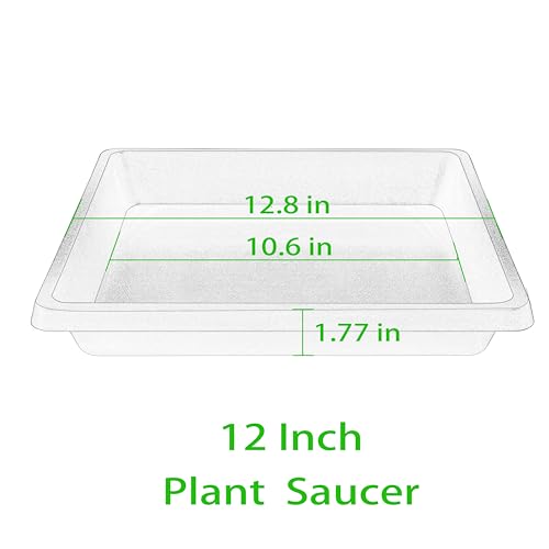 Plant Saucer 12 Inch Square 4 Pack 6 8 10 14 16 18 20 inch, Plant Saucers for Indoors and Outdoors, Saucers for Potted Plants, Planter Saucer, Plant Water Catcher Trays for Pots - view 2