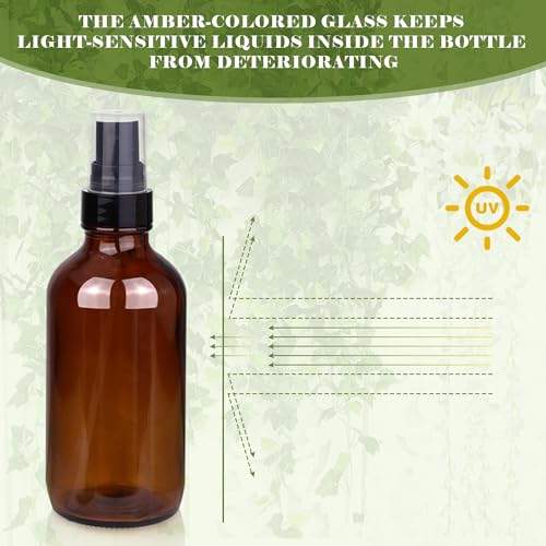 4 oz Amber Glass Spray Bottles for Essential Oils, Small, 35Pack - view 5