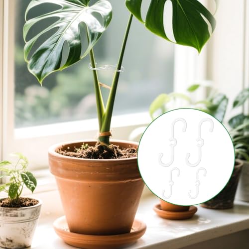 4pcs Plant Stem Support, 2 Sizes Plant Stem Holder Hook Monstera Stabilizer for Indoor Outdoor Climbing Houseplant Growth Accessories (Clear) - view 6