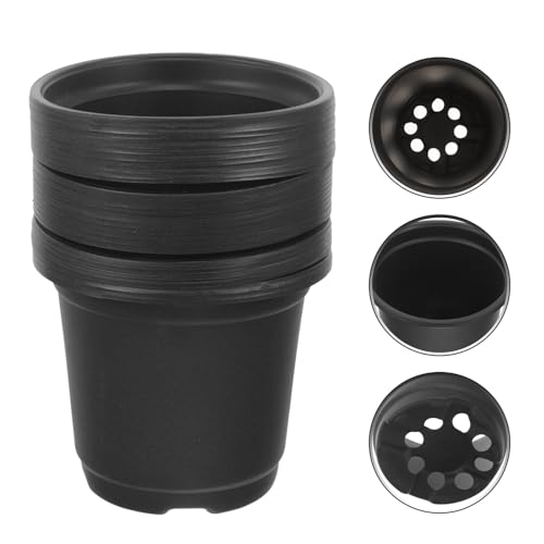 30pcs Plastic Nursery Plant Pots 100mm Diameter Medium Black Seedling Starter Containers for Indoor Outdoor Gardening and Succulent Propagation - view 7