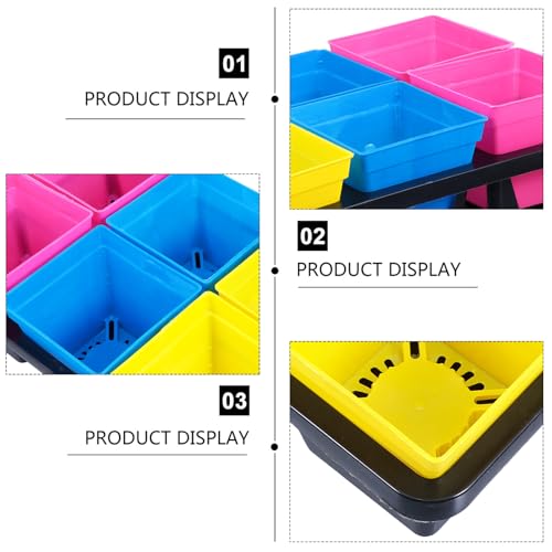 6-Grid Plastic Nursery Seedling Tray with 6 Large Compartments, Hydroponic Germination Grower Tray for Vegetable and Succulent Seedlings, Gardening Propagation Supplies, Random - view 6