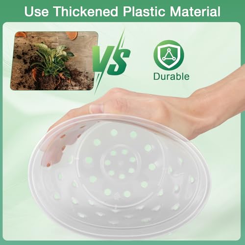 Orchid Pot -6 Pack 4 Inch Orchid Pots with Holes and Saucers, Clear Plastic Plant Pots with 8 Support Stakes and Clips, Orchid Repotting Kit for Indoor Plants - view 4