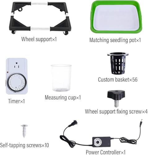 Hydroponics Tower Growing System Kit, 56 Planting Holes, 4 Wheels, Vertical Aeroponic Garden for Home Gardening Enthusiasts, Easy Setup and Maintenance - view 4