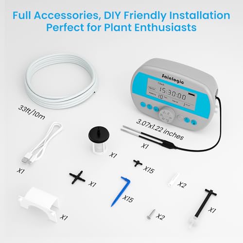 Automatic Plant Waterer for 15 Potted Plants, Self-Watering System with Humidity Monitor Display, Deep Root Irrigation, IP64 Programmable Timer, Ideal for Vacation, Travel and Indoor Garden - view 6