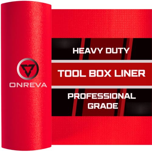 Tool Box Liner 30" Wide x 22 Ft, 4mm Thick Heavy Duty Toolbox Drawer Liners for Tool Chest Cabinet Workbench & Garage Shelf, Protective Non-Slip Mat for Mechanics & Workshops, Red