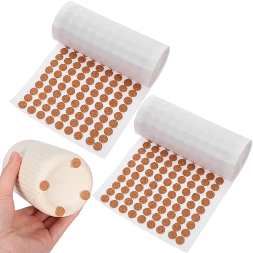 2000Pcs Self Adhesive Felt Furniture Pads, 3/8 Inch Cabinet Door Bumper Cabinet Door Protector Felt Pads Furniture Sticker Cork Round Bulk 0.05" Thick for Coaster Plants Crafts Drawer Table Kitchen