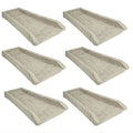 Suncast Durable Decorative Rain Gutter Downspout Erosion Prevention, Water Guard Diverter Catch Basin Tray Splash Block, Light Taupe (6 Pack)