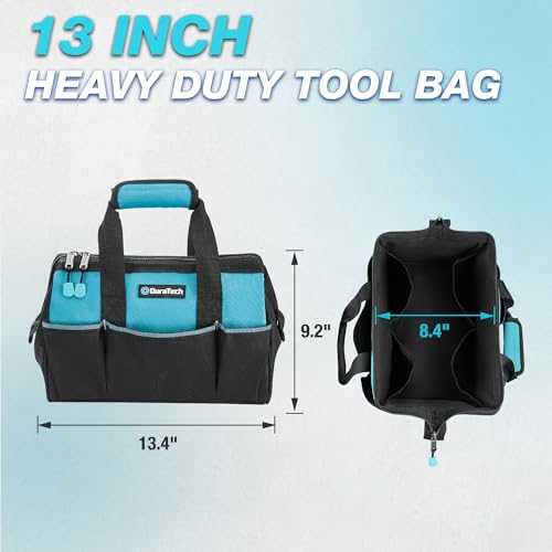 13" Small Tool Bag with 9 Pockets, Wide Open Tool Carrier - view 2