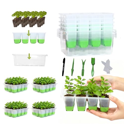 NestNature Silicone Seed Starter Tray, 5-Pack 60 Cells, Root-Safe