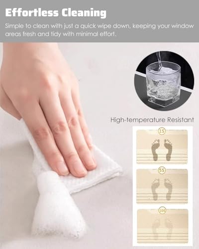 Window Sill Mat 72 Inches Diatomaceous Earth Windowsill Mat, Quick Drying Adjustable Windows Cill Cover, Solid Color Kitchen/Bay Window Cushion(Beige,72x12inch (182x30cm)) - view 7